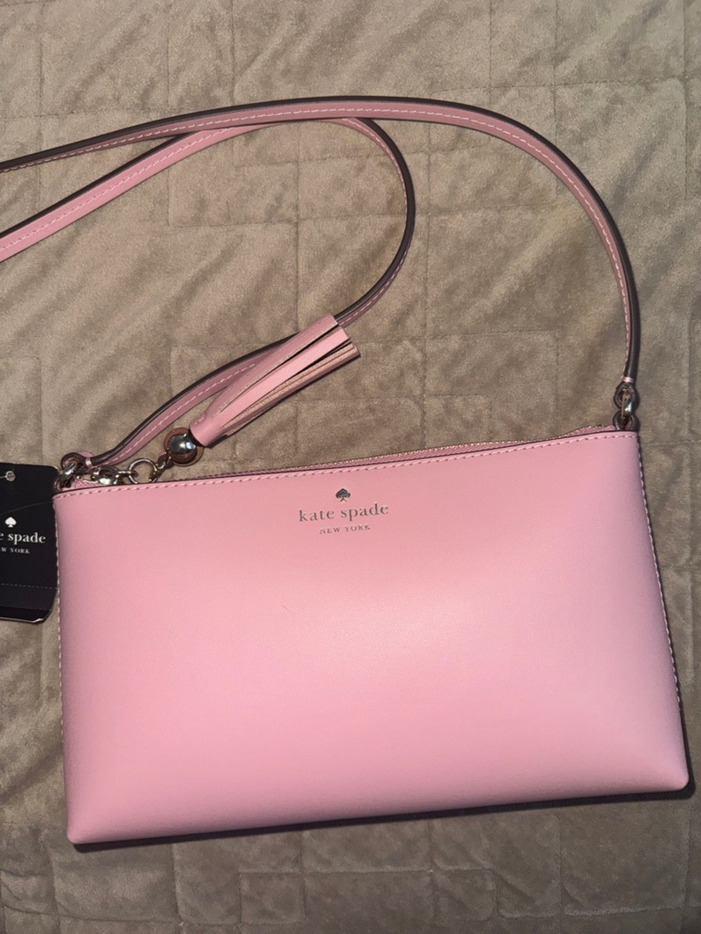 SPRING Sale NWT Kate Spade Smooth Leather Crossbody Bag in a dusty rose pink